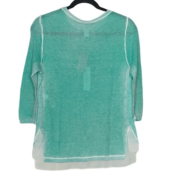 NWT Chicos Woven Hem Reese Sweater In KingFisher - Picture 4 of 5